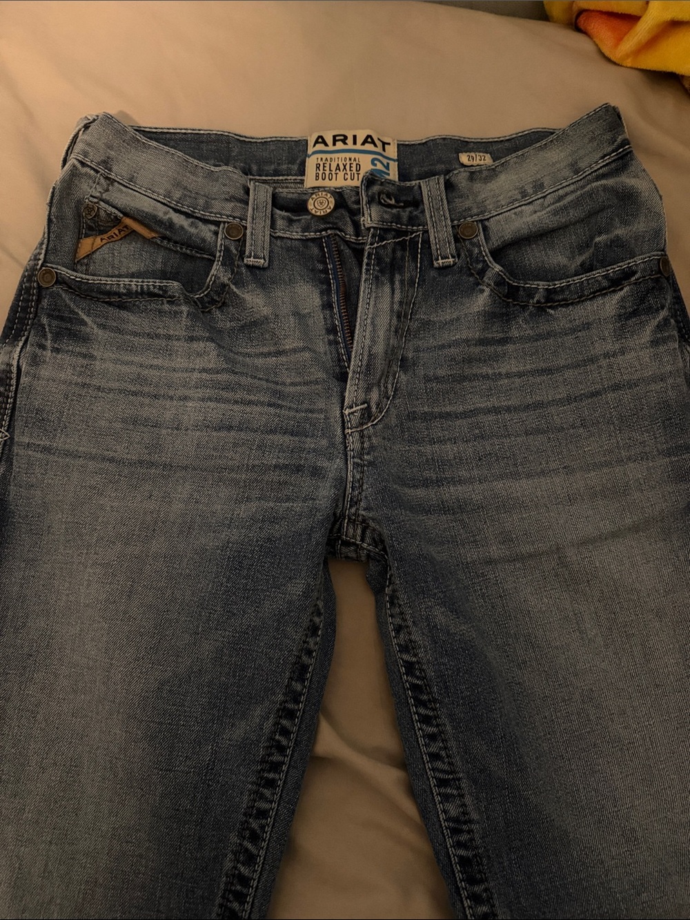 Ariat 29x32 Faded Denim Bootcut Jeans - Light Blue Wash